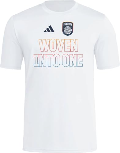 adidas Men's San Diego FC Pre-Game Short Sleeve T-Shirt, White/Mls-Sdi-3pp, XX-Large