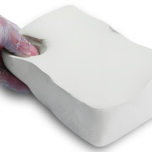 ReArt Stone Air Dry Modeling Clay 3.3LBS, for Sculpting, Wheel Throwing, Hand Building, All-Purpose Modeling Clay (White)