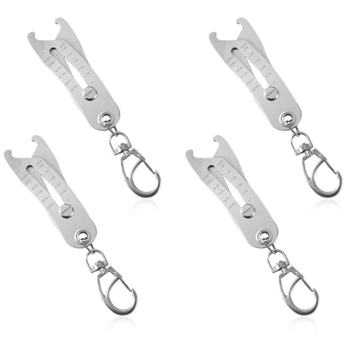 4 Pcs Portable Bolt & Nut Size Gauge - Measure SAE 5/16inch - 1inch & Metric 8mm - 25mm, Multifunctional Keychain Tool for Automotive Repair, Engineers, DIY Enthusiasts