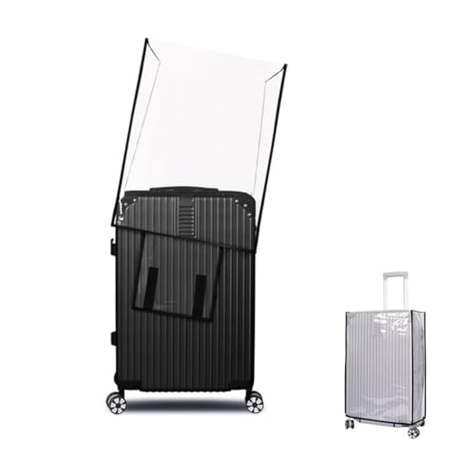 IUDWCG 1 Pcs Protezione impermeabile per trolley, copertura antipolvere per trolley, protezione per bagagli, bordo nero trasparente (telaio nero 28)