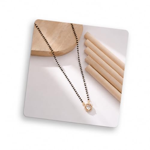 Image of Jewels Galaxy Gold Plated Round Shaped Mangalsutra with Chain for Women