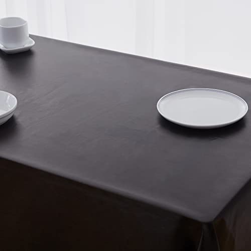 Image of NLMUVW Square Vinyl Tablecloth 100% Waterproof Oil Proof Spill Proof PVC Table Cloth Wipe Clean Table Cover for Kitchen Dining Picnic, 52 x 52 inch, Black