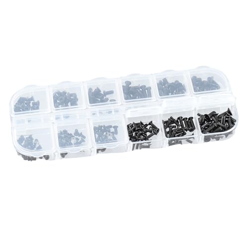 Kit de Tornillos para Reparación de Ordenadores Portátiles, Incluye Tamaños M2, M2.5, M3, Pack de 240 Piezas en Acero, tornilleria informatica, con Contenedor de Almacenamiento Negro