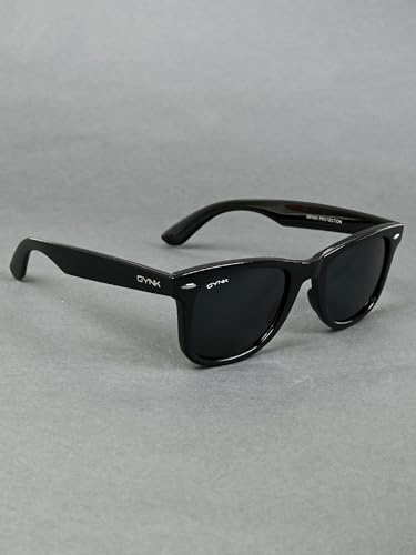 Image of GYNK Unisex Wayfarer Sunglasses UV400 Protection Anti Glare Toughened Glass Lens Classic Stylish Frame Lightweight Durable Eyewear for Driving Outdoor Fashion Use