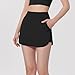 Summer Casual Skirts Skorts for Women Fashion Athletic Tennis Golf Skirt with Built-in Shorts Side Split Pocket Skorts Black
