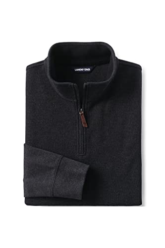 Lands' End Mens Bedford Rib Quarter Zip Sweater Dark Charcoal Heather Regular X-Large thumb #5