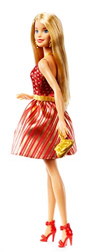 Barbie GFF68 Puppe im rot-goldenen Kleid – Bild 4
