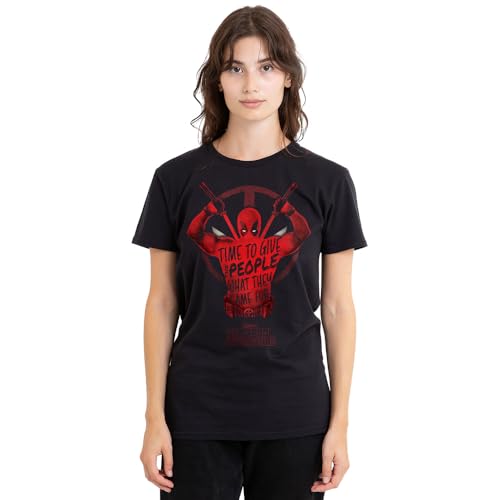 T-shirt Deadpool et Wolverine noir taille XL pour femme Marvel