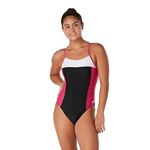 Relais de bloc de couleur Speedo maillot 1 piece rose pour entrainement
