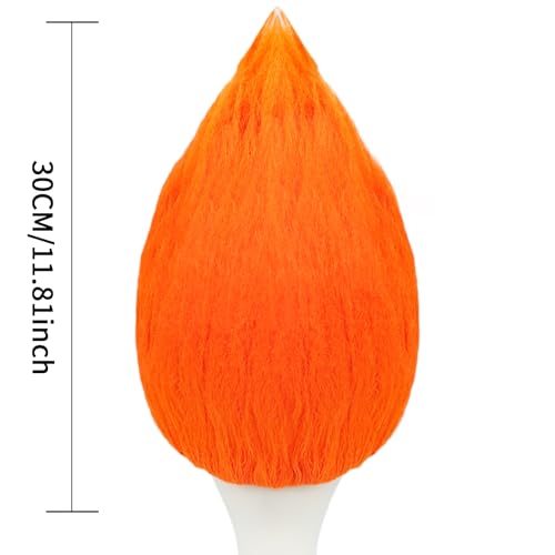 Image of JoneTing Flame Shape Orange Wigs for Halloween Light Orange Funny Wigs