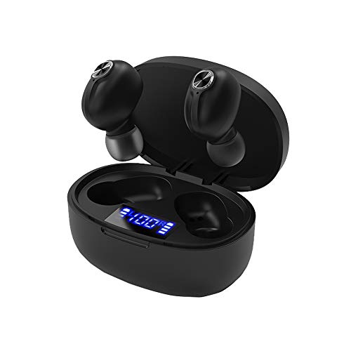TWS - Auriculares inalámbricos con Bluetooth 5.0, resistentes al agua, con Bluetooth, mini altavoz, estéreo, inalámbricos, con micrófono, color negro