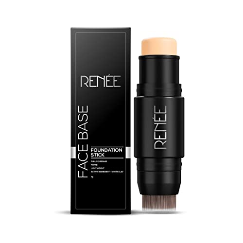 Image of RENEE Face Base Foundation Stick with Applicator Chai Tea 8gm| Enriched with White Clay| Weightless & Long-lasting Formula| Velvet Matte Finish