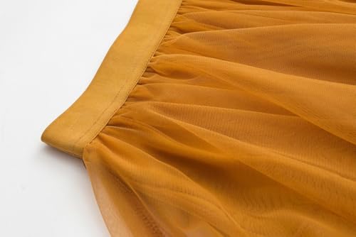 Tulle Skirts for Women Long Fairy Midi Skirt Mesh Layered Tutu A-Line Skirts Elastic High Waist Casual Skirts 20253