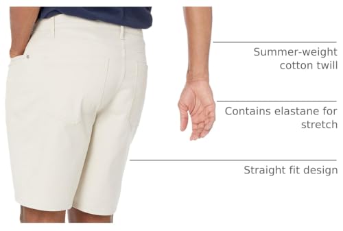Image of Amazon Essentials Men's Straight-Fit 9 inch Inseam Stretch Cotton Twill 5-Pocket Shorts