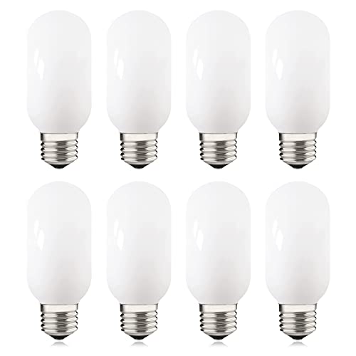 Dimmable Milky T45 LED Bulb 40W Equivalent, Natural White 4000K, E26 Standard Base LED Invisible Filament Bulb, Pure White Glass Cover, 4 Watt Tubular LED Light Bulbs for Chandelier Pendant, 8 Pack Dimmable Milky T45 LED Bulb 40W Equivalent, Natural White 4000K, E26 Standard Base LED Invisible Filament Bulb, Pure White Glass Cover, 4 Watt Tubular LED Light Bulbs for Chandelier Pendant, 8 Pack