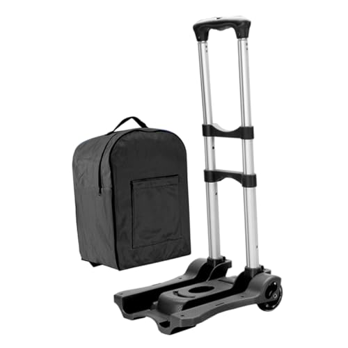 Cabilock 1 Juego Carretilla Carrito de Compras con Ruedas Carrito de Equipaje carros de la Compra Pequeño Carrito de Compras Carrito de Viaje Carro Plegable Carro portatil páginas Negro