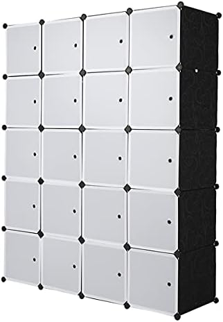 Miniatura 8 de 20-Cube Storage Organizer,Plastic Stackable Cube Closet Storage Shelving with Doors,Modular Closet Cabinet Organizer Dresser Stacking Containers
