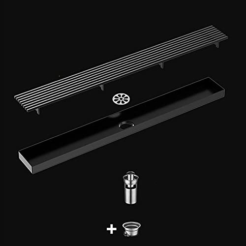 Bonde de douche rectangulaire 40cm évacuation sol inox SUS304 installation facile