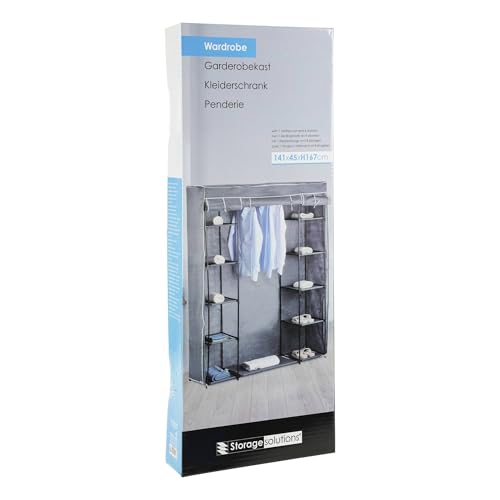 Armario de almacenaje camping gris de 141x45x167 cm con estantes para exterior 5