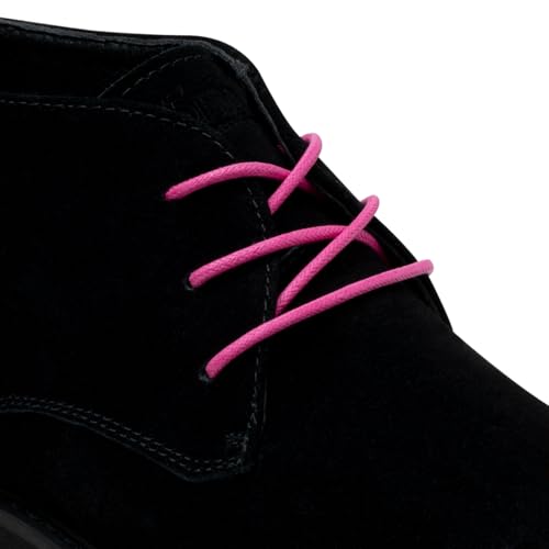 Image of Handshop 3 Pairs Dress Shoe Laces | 3 /32 inch Thin Round Waxed Shoelaces | Polished waxed sheen, tightly woven cotton, secure tie, for oxfords, derbies and chukka boots, 23 inch-63 inch sizes and 15 colors