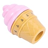 BESPORTBLE Mechanischer Küchentimer Eiscreme Design Rosa aus Metall und Kunststoff Zuverlässiger Countdown Timer für Kochen und Zeiterinnerung