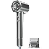 ドライヤー【2026進化モデル・20ｓ速乾】大風量 高速ヘアドライヤー 2億高濃度マイナスイオン 静電気抑制 NTC温度制御システム 過熱保護 恒温ヘアケア 髪質改善 5段階温度調節&2段階風量 【温冷リズム】 マグネット式ノズル付き 小型 コンパクト 静音 軽量 旅行/サロン/家庭用/プレゼント PSE認証済み （グレー）