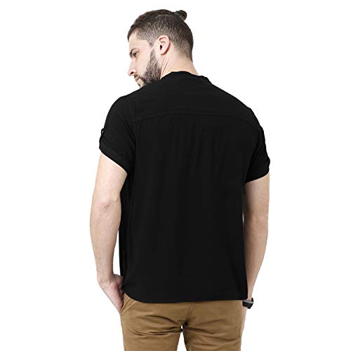 Image of Identiti Short Sleeves Solid Slim Fit 100% Viscose Casual Shirt /Kurta for Men