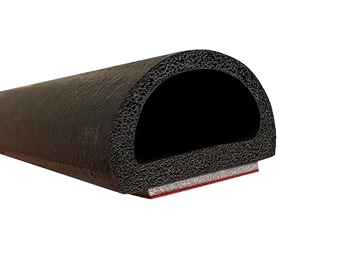 Goma estanqueidad Universal con adhesivo 5m para junta de puerta, sellado puerta caravana, naval, maquinaria agrícola etc. NEGRO