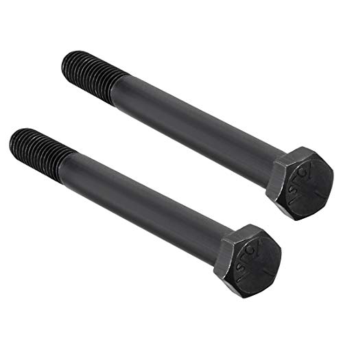Image of uxcell 1 /2-13 * 4-1 /2'' Hex Head Screw Bolts Fastener Grade 5 UNC Carbon Steel Black 2pcs