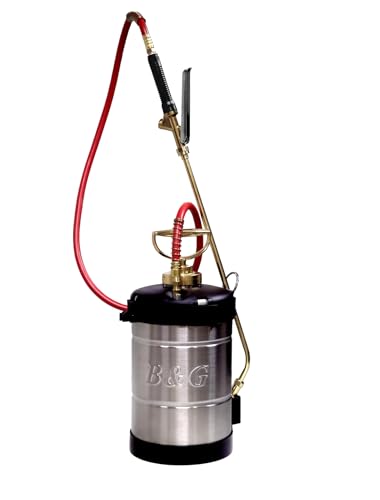 B&G - Primeline 1 Gallon Stainless Sprayer (N104-S-18) - XR-Valve - 18 Brass Extension - 4-Way Tip - Durable Precise Field Repairable