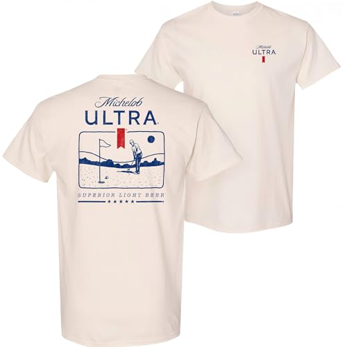 Michelob Ultra Golf Putting Beige Colorway Front & Back Print T-Shirt
