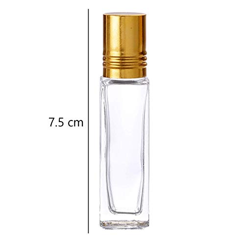 Image of Hunky Dory Fragrances 8ml Empty Reusable Roll on Glass Bottles For Attar, Essential Oils, Cosmetic Etc (Set of 3)