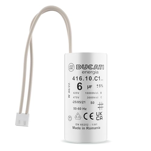 Condensateur 6 uF Moteur Volet Roulant BUBENDORFF - Condensateur Cylindrique avec Connecteur JST pour Réparation de Volet Roulant - Durée de Vie 10 000 Heures avec Mousse de Protection