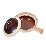 SOLUSTRE Terrakotta Auflaufform Tontopf Steinguttopf Traditionelle Koreanische Steinschüssel Auflaufform Wärmer Terrakotta Schüssel Terrakotta Gerichte Bibimbap Schüssel