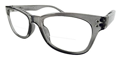 TheBifocalREADER Wayfarer Bifocal Reading Glasses (+2.50, Clear Grey)