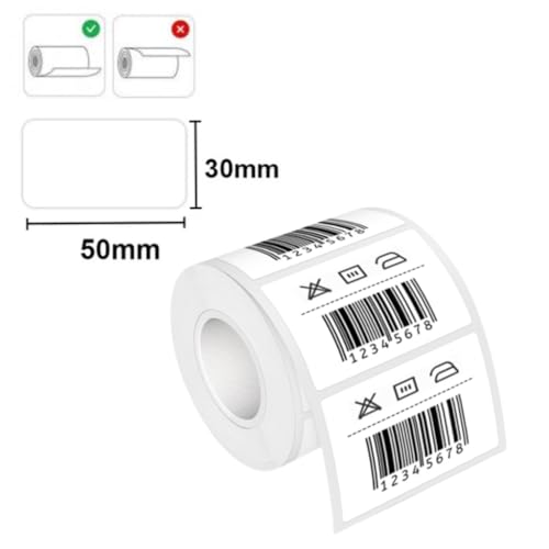 Bobina Etiqueta Térmica Adesiva Compatível com Impressoras Térmicas StartBox Brasil (50x30mm (5x3cm)