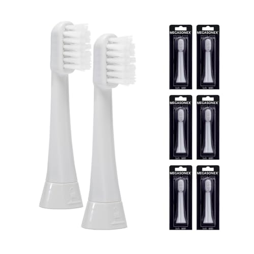 6 têtes de brosse Megasonex plates et souples