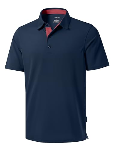 Men's Golf Shirts Dry Fit Moisture Wicking Performance Short Sleeve Collared Polo Shirts for Casual Athletic Business