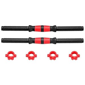 Trintion Universal Dumbbell Bars 15.7 Inches – Set of 2 – Strength Training and Fitness Equipment with Collars for Sports Gym Dumbbell Bar