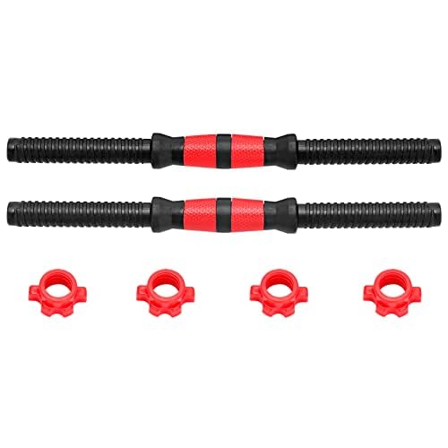 Trintion Universal Dumbbell Bars 15.7 Inches - Set of 2 - Strength Training and Fitness Equipment with Collars for Sports Gym Dumbbell Bar