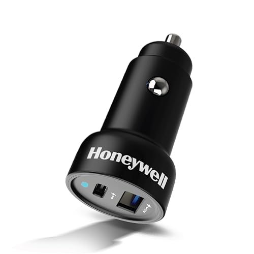 Honeywell Micro CLA 18W PD Smart Car Charger, Dual Port 1XType C & 1XUSB A, Ultra-Fast Charging, Compatible with all Smartphone and Apple Devices (iPhone X and above variants, iPad, Airpods, and more)