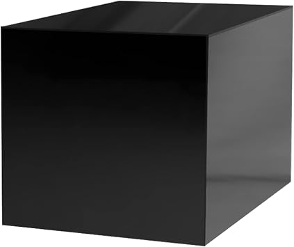 Display Cube 14" x 14" x 14" Glossy Black Acrylic Pedestal No Lid Art Sculpture Flowers Pillar Column Prop Post Stand Display Box by Marketing Holders
