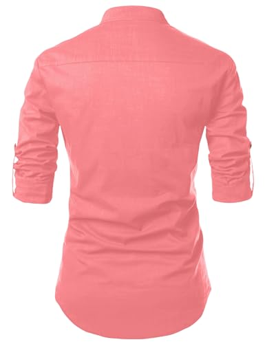 Image of Fifth U Men's Cotton Polyester Blend Solid Mandarin Collar Self Design Full Sleeve Casual Short Kurta