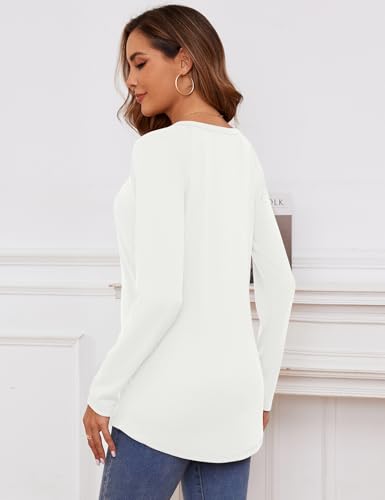 VVK Womens Long Sleeve Shirts Crew Neck Tunic Tops to Wear with Leggings Casual Loose Fit Thumb Hole T-Shirts4