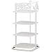 Regał na buty biały regał na buty w stylu japońskim, przenośna, pionowa wieża na buty z metalu z 4 poziomami na korytarz ogrodowy, wąskie wejście, wysokość 53 cm
