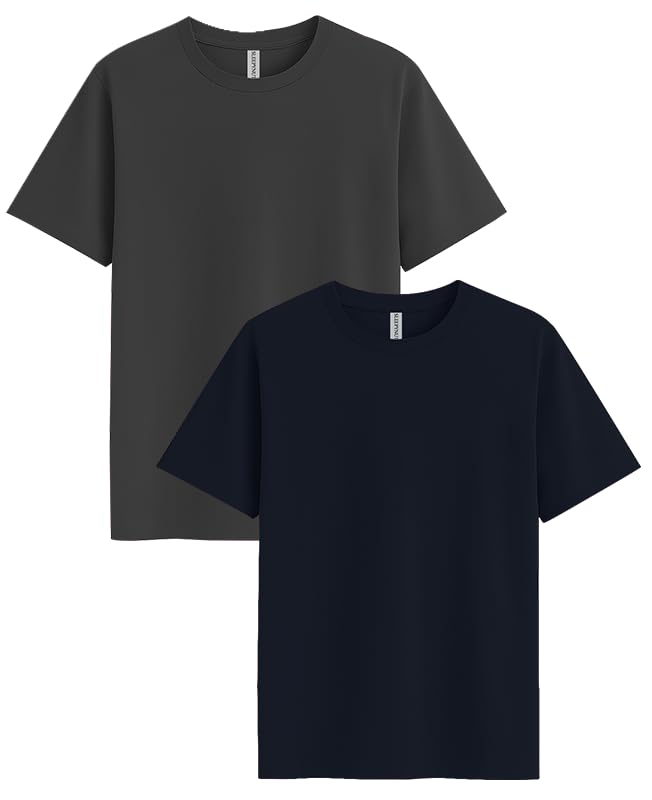 Image of Sleepynuts Women's S to 3XL Premium Half Sleeve Round Neck Plain Combed Cotton Tshirt Pack of 3 Loose Fit T-Shirts Combo