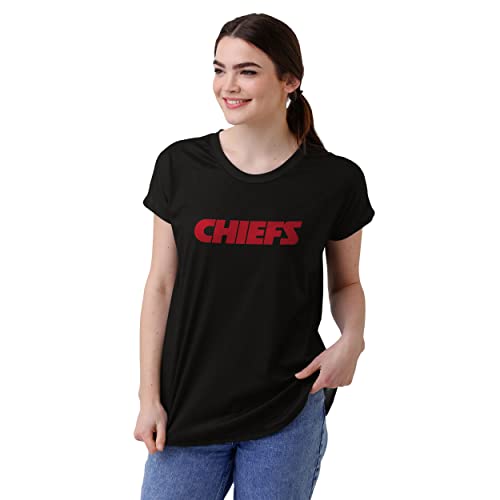 FOCO Kansas City Chiefs NFL Womens Wordmark Black Tunic Top - S