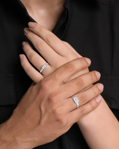Image of Clara 925 Sterling Silver Adjustable Couple Ring for Men & Women