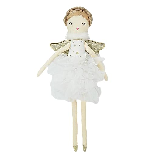 Doudou poupée en peluche ange blanc câline pour enfant 38cm