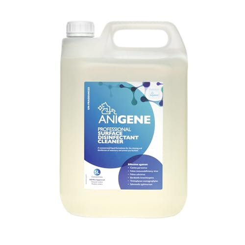 ANIGENE Surface Disinfectant Cleaner (5L Unscented) - Disinfectant Solution For Use Around Animals & Pets Kills Bacteria Viruses Fungi & Yeast Non-Corrosive In Use - Made In The UK